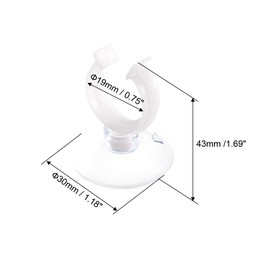 sourcing map Aquarium Suction Cup Clips Airline Tube Holders Clamps for Fish Tank Clear 19mm 6Pcs