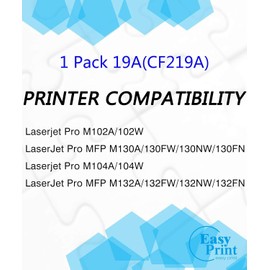 EASYPRINT Compatible Drum Unit Replacement for HP 19A CF219A Drum Unit Compatible for HP Pro M102w M130fw M130nw M130fn M102 M130 Printer (Black, 1-Pack)