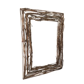 PRETYZOOM 1pc Rattan Square Wreath Base - Natural Color - General Home Decor
