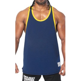 Project Titan Men's Bodybuilding Stringer Tank Top Sleeveless Gym Shirts Navy