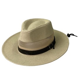 Straw Panama Hat Fedora Trilby Hat for Men Women Summer Beach Sun Hat Straw Cowboy Hat Straw Bucket Hat Wide Brim Safari Hat Breathable Sun Protection Hat for Fishing Hiking Camping Gardening Beige