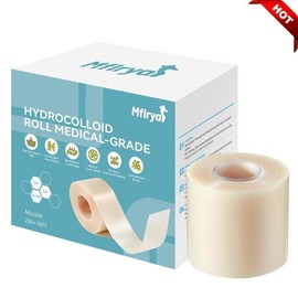 MFLRYA Hydrocolloid Roll for Wound Care - Cut-to-Size, Extra Large Hydrocolloid Patch Bandages with Self-Adhesive, Ultra Absorbent, Flexible & Waterproof, First Aid Kit Essential (2in*16ft, 19.7mil/ 0.5mm Thickness) Healthcare acne pimple patch bandaids