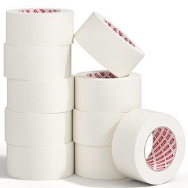SWRT Masking Tape 2 Inch x 55 Yards, Masking Tape Bulk 10 Rolls (550 Yards Total), White Masking Tape for Painting, General Purpose with Strong Adhesion & Clean Removal