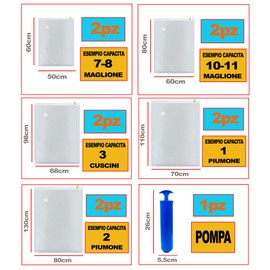 ICE TOYS 10 x Space Saving Vacuum Bags - 5 Sizes - Includes Pump (SET 10 + Pump)