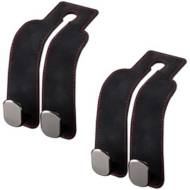 Yeria 2Pcs Car Seat Hooks for Headrest, Back Seat Headrest Hooks, Car Storage Accessories, Car Double Hook Purse Hook, Car Headrest Hanger with Metal Hooks