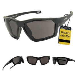 SOL PRO Anti-Fog Safety Sunglasses, Wrap Around Design, Foam Padding, Dustproof Windproof, Motorcycle Riding, Hunting, Hiking, Driving, For Men Women