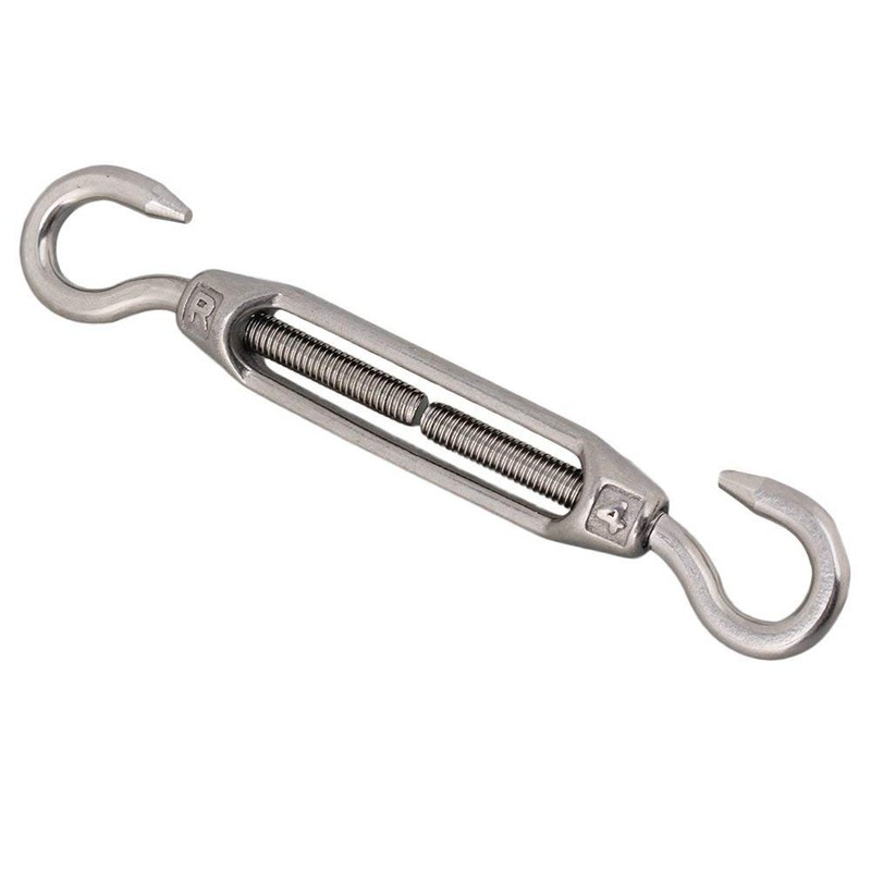 POFET 10pcs M4 Stainless Steel 304 Hook& Hook Turnbuckle Wire