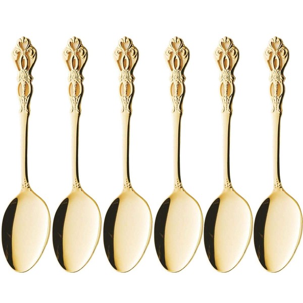 Takakuwa Metal 519408 Rune Gold Dessert Spoons, Set of 6