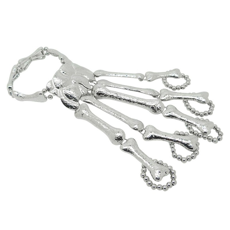 MIUNIKO Halloween Cosplay Punk Gothic Plated Skull Skeleton Bone Hand