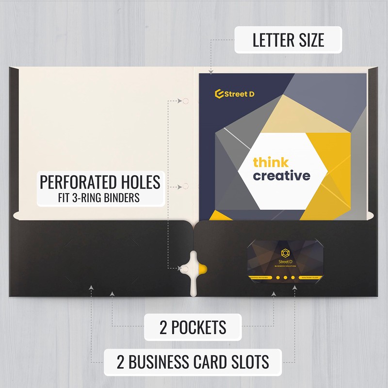 Better Office Products Two Pocket Portfolio Folders, 50-Pack, Brown, Letter