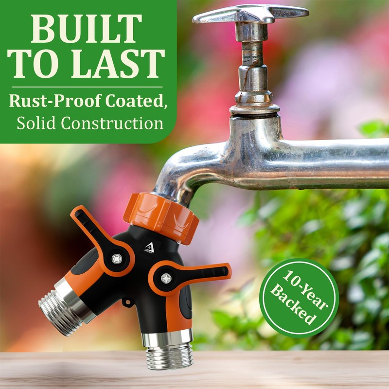 Hose Splitter 2 Way, Heavy Duty Metal Connector, Two Way