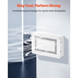 9" Recessed in-Wall Media Box,Structured Enclosure with Detachable Cover for TV & AV Components,Heavy Duty Cold-Rolled Steel with 11 Cable Knockouts,Fits 16" Stud Walls