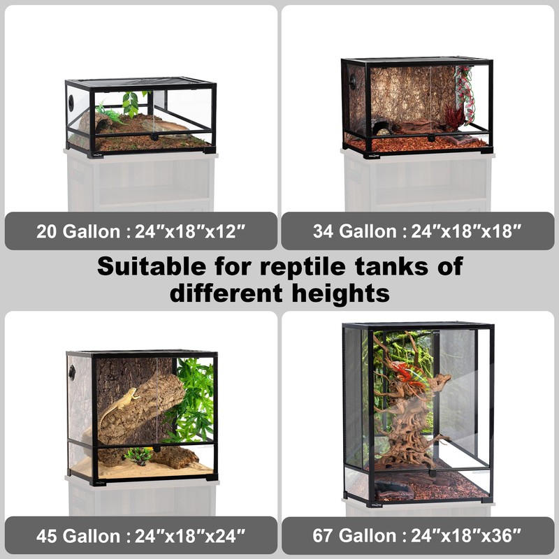 GDLF Terrarium Stand Reptile Tank Stand with Accessories Storage and