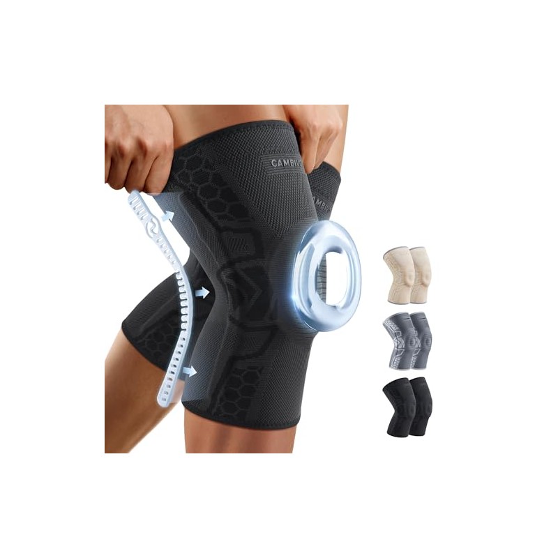 CAMBIVO Knee Brace with Patella Gel Pad & Side Stabilizers
