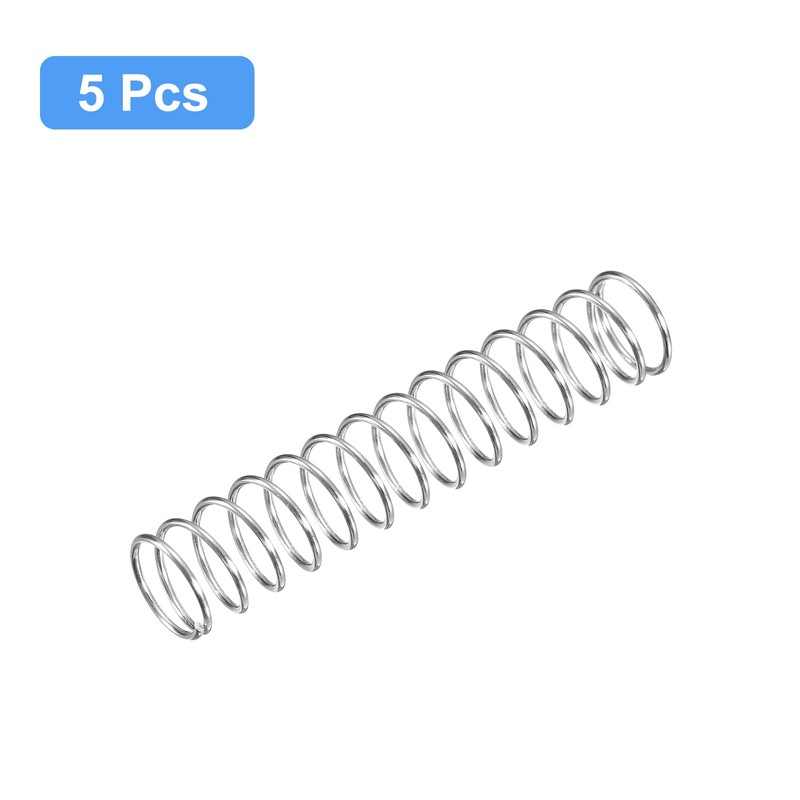 sourcing map Compression Spring, 5Pcs 304 Stainless Steel, 10mm OD,
