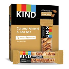 Kind Snack Bars, Caramel Almond & Sea Salt, 5G Sugar | 6G Protein, Glu