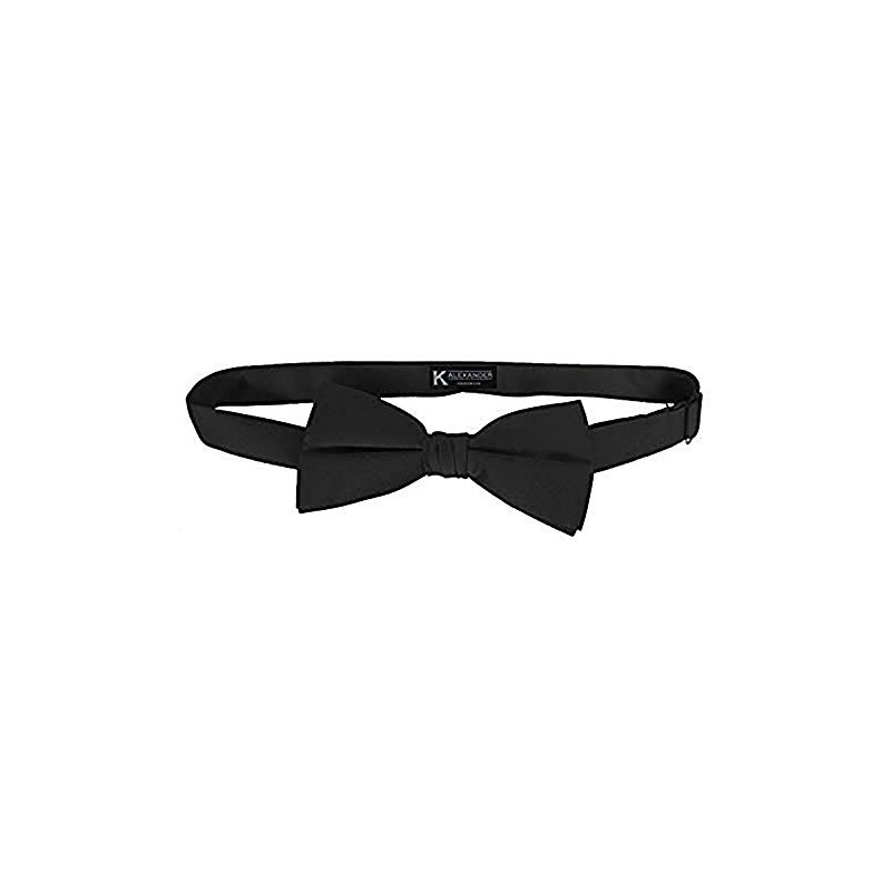 Formal Black Satin Banded Men's Bow Tie