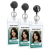 Uniclife Pack of 3 Retractable Badge Reel with Swivel Alligator