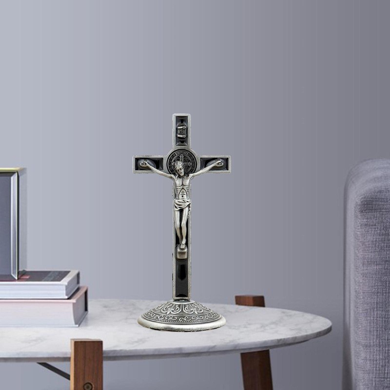 WeiLaiKeQi Crucifix with Base ST Crucifix Jesus Statue Durable Craftsmanship