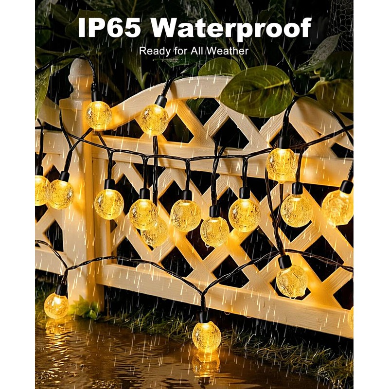 btfarm 2 Pack Solar String Lights Outdoor Waterproof, Total 98