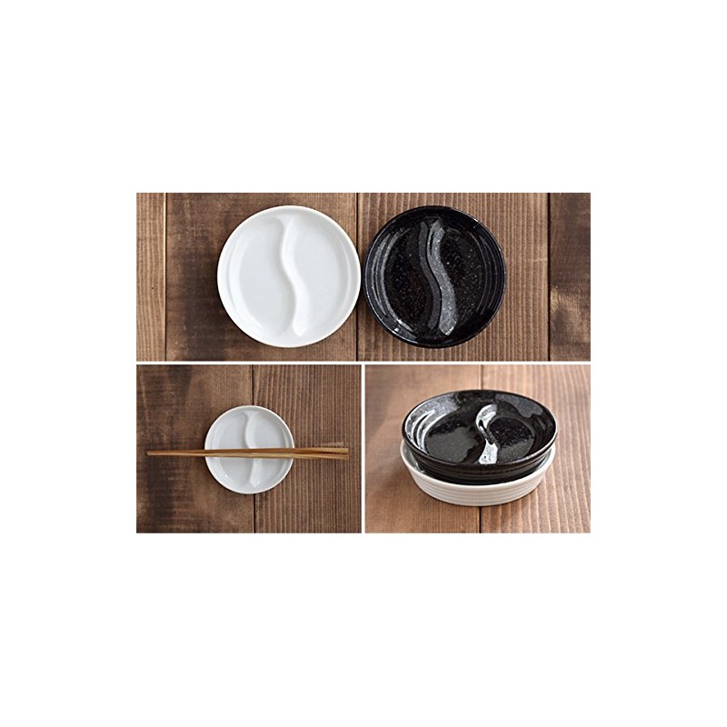 Tableware East Divider Dish Small Snack Plate 2 Dividers White