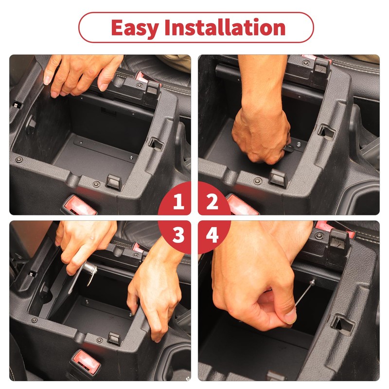Linskip Console Valuables Safe Compatible with 2018-2024 Jeep Wrangler JL