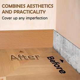 Vinyl Wall Base Baseboard Molding Trim 4inch Flexible Baseboard Trim Wood Peel and Stick Wall Molding 20 Feet, Orange Oak