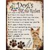 SHAWPRINT MY DOG'S RULES RETRO STYLE METAL TIN YORKSHIRE TERRIER