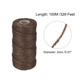 MECCANIXITY 328 Feet Garden Twine, 2mm Craft Jute Twine String Jute for Artwork, DIY Crafts, Gift Wrapping, Brown