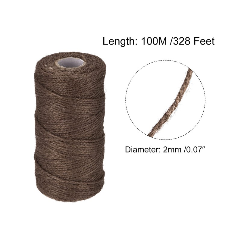 MECCANIXITY 328 Feet Garden Twine, 2mm Craft Jute Twine String