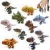 10 PCS Dinosaur Action Figures Set, Movable Mouths Biting Finger