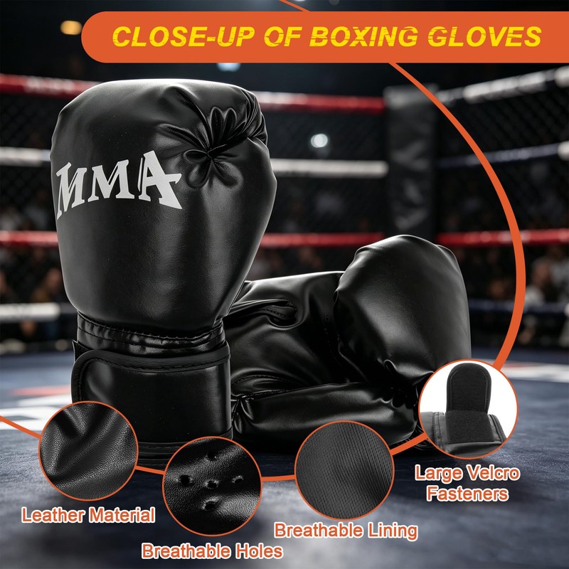 11 PCS Boxing Gear Set with Headgear Complete Boxing Training