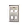 Networx Keystone Wall Plates (4 PORT, STAINLESS STEEL)
