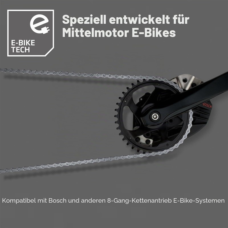 KMC E8 Turbo EPT Anti-Rust 8 Speed E-Bike Chain Dark