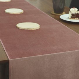 com-four® velvet table runner - decorative decorative fabric - table decoration for every occasion - handicraft accessories - table ribbon 36 x 200 cm (1 piece - pink)