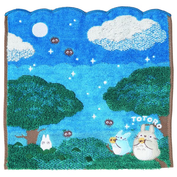 Marushin 1005045300 Ghibli My Neighbor Totoro, Mini Towel, Ghibli My Neighbor Totoro, For Moonlit Night Nights, Approx. 9.8 x 9.8 inches (25 x 25 cm)