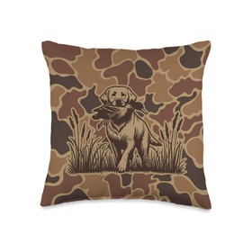 Vintage Waterfowl Hunting Camo Camouflage Duck Hunters Throw Pillow