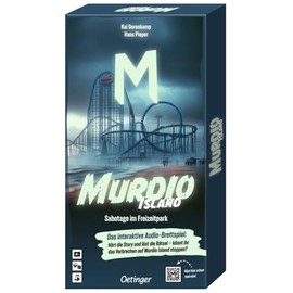 Oetinger Media, Murdio Island, Sabotage in the Theme Park, Board Game, Cooperative Audio Game for Children from 10, from 1 Player, 60-75 Minutes