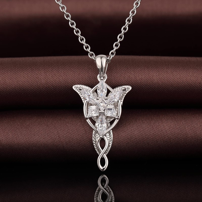 Arwen Evenstar Necklace for Women Cubic Zirconia, Elvish Jewelry for