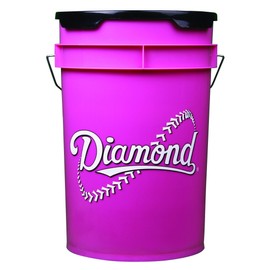 Diamond 6-Gallon Pink Ball Bucket with 18 11YOS 11-inch Yellow Softballs