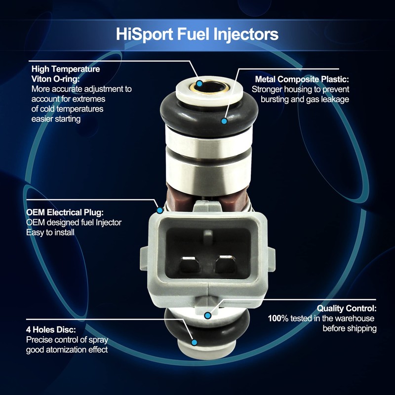 HiSport Racing Fuel Injector IWP043 Replacement for Ducati Monster 696