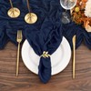 Teruntrue 4 Pack Navy Blue Cheesecloth Table Runner Table Runner,