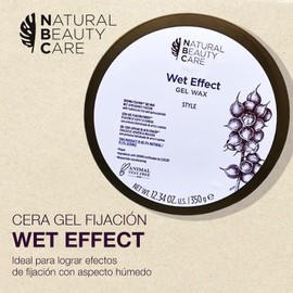 NATURAL BEAUTY CARE - Gel Wet Effect Cera Gel para Cabello 350 g, Fijación de Aspecto Húmedo, Crea Estilos sin Rigidez, con Proteína Hidrolizada de Arroz y Quinoa, para Todo Tipo de Cabello