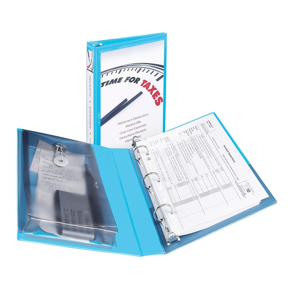 Avery Mini Protect and Store View 3 Ring Binder, 1 Inch Round Rings, 1 Light Blue Binder (23014)