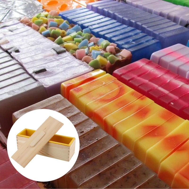 ZOENHOU 3PCS 42oz Soap Molds, Yellow Flexible Rectangular Silicone Soap