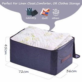 Rainberg 110L Large Storage Bag, Fabric Clothes Bag, Thick Large Size Under Bed Storage, duvet storage bag, Moisture proof. (Blue)