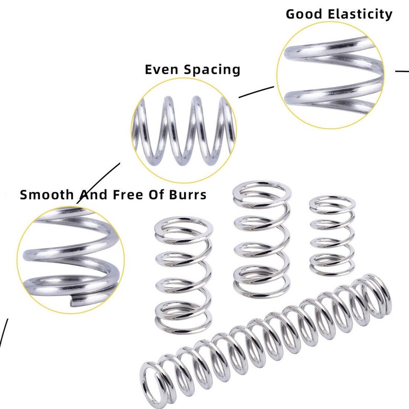 Unifizz Compression Spring,10 Pcs 304 Stainless Steel, 2mm OD, 0.3mm