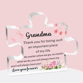 SDOFY Gifts for Grandma - Grandma Birthday Gifts Grandma Gifts Acrylic Block Puzzle Presents for Grandma from Grandchildren Grandma Mothers Day Christmas Gifts
