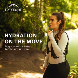 TREKKOUT Hydration Bladder | 2L Water Bladder with BPA-Free Food-Grade TPU Hydration Reservoir | Leak-Proof Design, No Plastic Odor | Ideal for Hiking, Running, Cycling & Camping