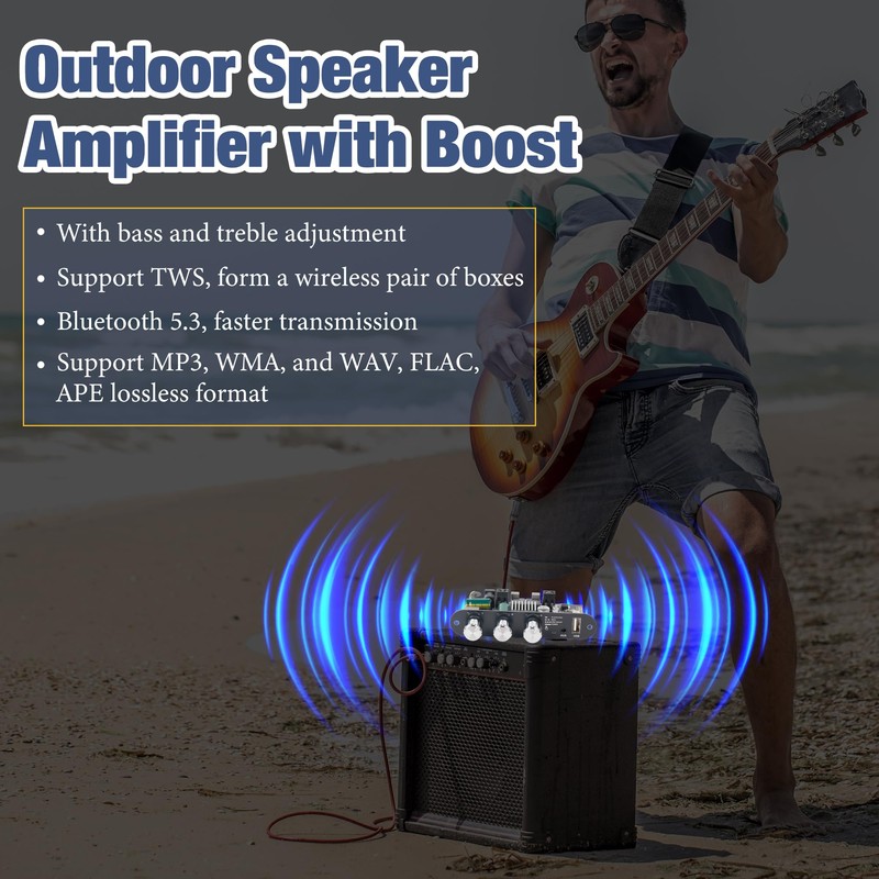 Qoroos 1PC ZK-1001U Mono Amplifier Board with TWS, Mini Audio